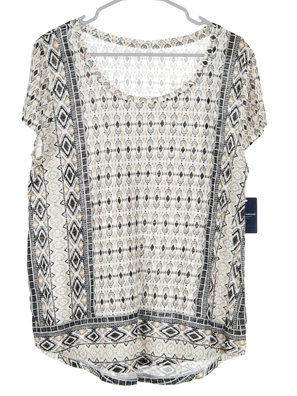 Lucky Brand Soft Aztec Short Sleeve Shirt Women's Large NWT